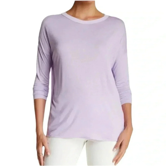 VINCE | Silk Mixed-Media Long-Sleeve Shirt | Lilac Waterlily | XS - Picture 1 of 10